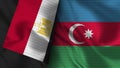 Azerbaijan and Egypt Realistic Flag Ã¢â¬â Fabric Texture Illustration